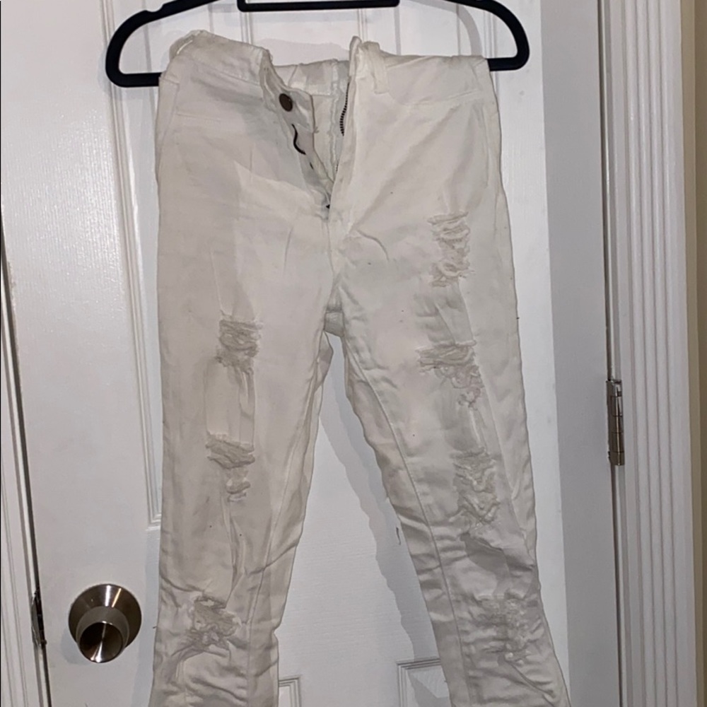 White ripped jeans